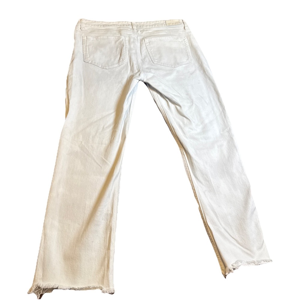 PAIGE Women's Skinny Jeans Size 31 White Distressed Raw Hem Stretch - Picture 7 of 8